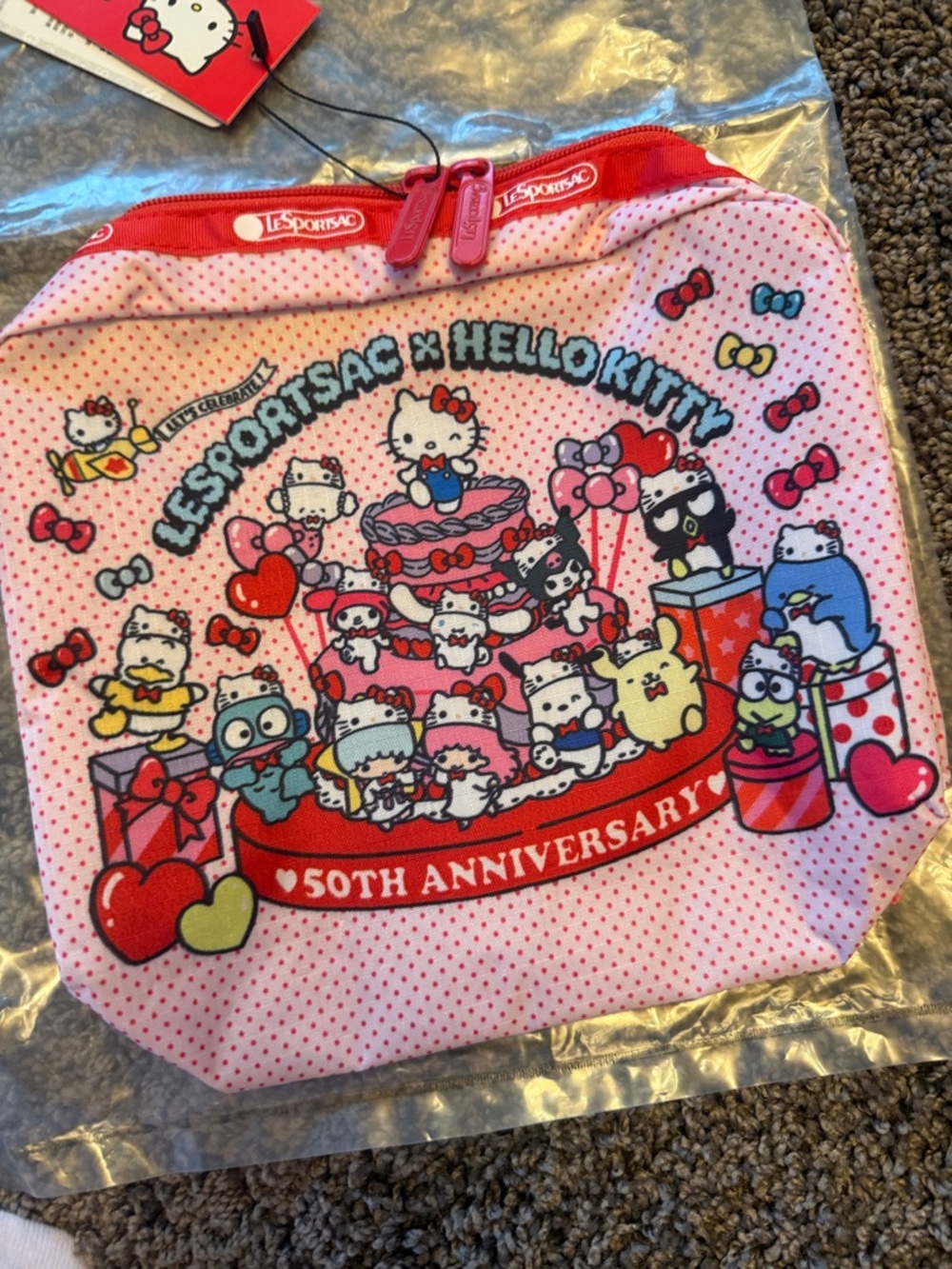 New lesportsac x hello kitty 50th anniversary pouch makeup bag - Picture 3 of 5